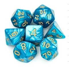 Set de 7 dados Marbled - Cyan (AC-BL09)